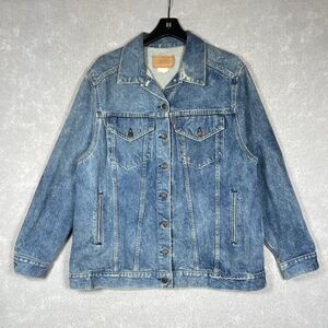 Vintage 80’s Levi’s Mens Size Large Blue Denim Trucker Jacket 77607-1207